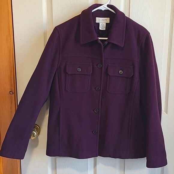 J. Crew Jackets & Blazers - J. Crew NWOT Wool Blend Plum Shacket - Women's M - Quilted w/Thinsulate